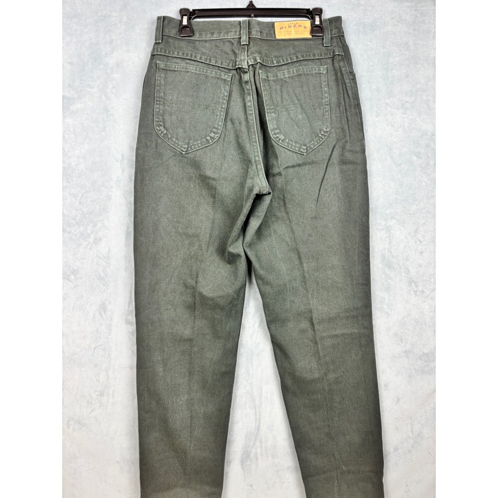 Vintage Denim Riders High Waisted Tapered Jeans Olive Green Made in USA 14 PET